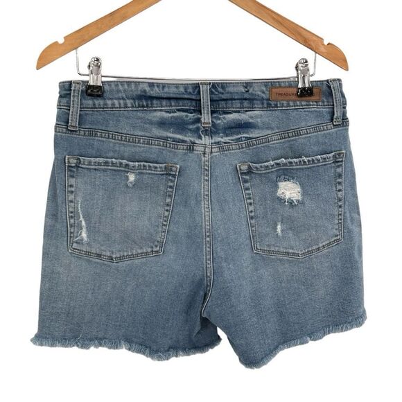 Treasure and Bond distressed high rise boyfriend shorts size 30 - Picture 2 of 4